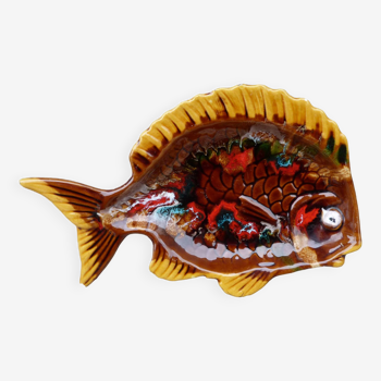Vintage 1950 empty pocket dish in Vallauris ceramic Fish shape