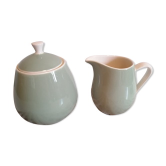 Pot à lait et sucrier vert amande vintage Villeroy et Boch