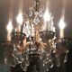 Lustre en verre et laiton 1960
