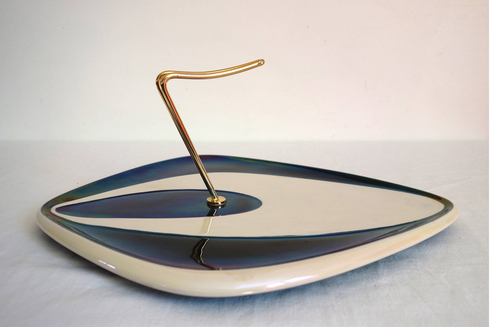 Verceram iridescent ceramic cheese board from the 60s