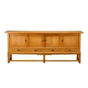 Henning Kjærnulf grand buffet mid-century brutaliste en chêne, années 1960