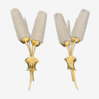 PAIR OF REEDS CIRCA 1950 IN THE TASTE OF LUNEL or ARLUS HOUSES