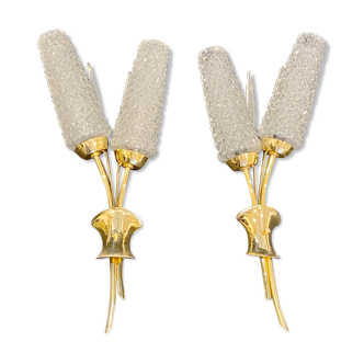 PAIR OF REEDS CIRCA 1950 IN THE TASTE OF LUNEL or ARLUS HOUSES