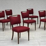 1960s, set of 6 pcs Danish dining chairs by Slagelse Møbelværk, wool.