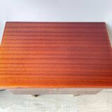 Vintage wood and brass bedside table, 1950s