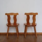 Pair of Scandinavian pine chairs