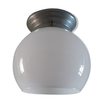 White opaline ceiling light Art Deco