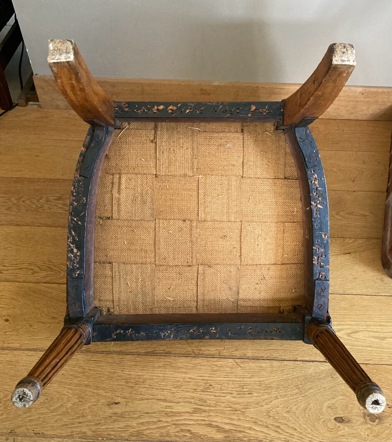 Low chair Louis XVI cherry pegged early nineteenth era