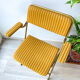 Vintage folding chair LAFUMA gold striped yellow fabric