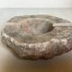 Large ashtray, red veined alabaster pocket tray.