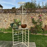 Vintage bakery-style corner shelf