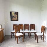 Set 6 chaises art déco chêne 1940