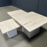 Vintage travertine nesting tables or side tables, 1970s