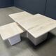 Tables gigognes en travertin vintage ou tables d'appoint, années 1970