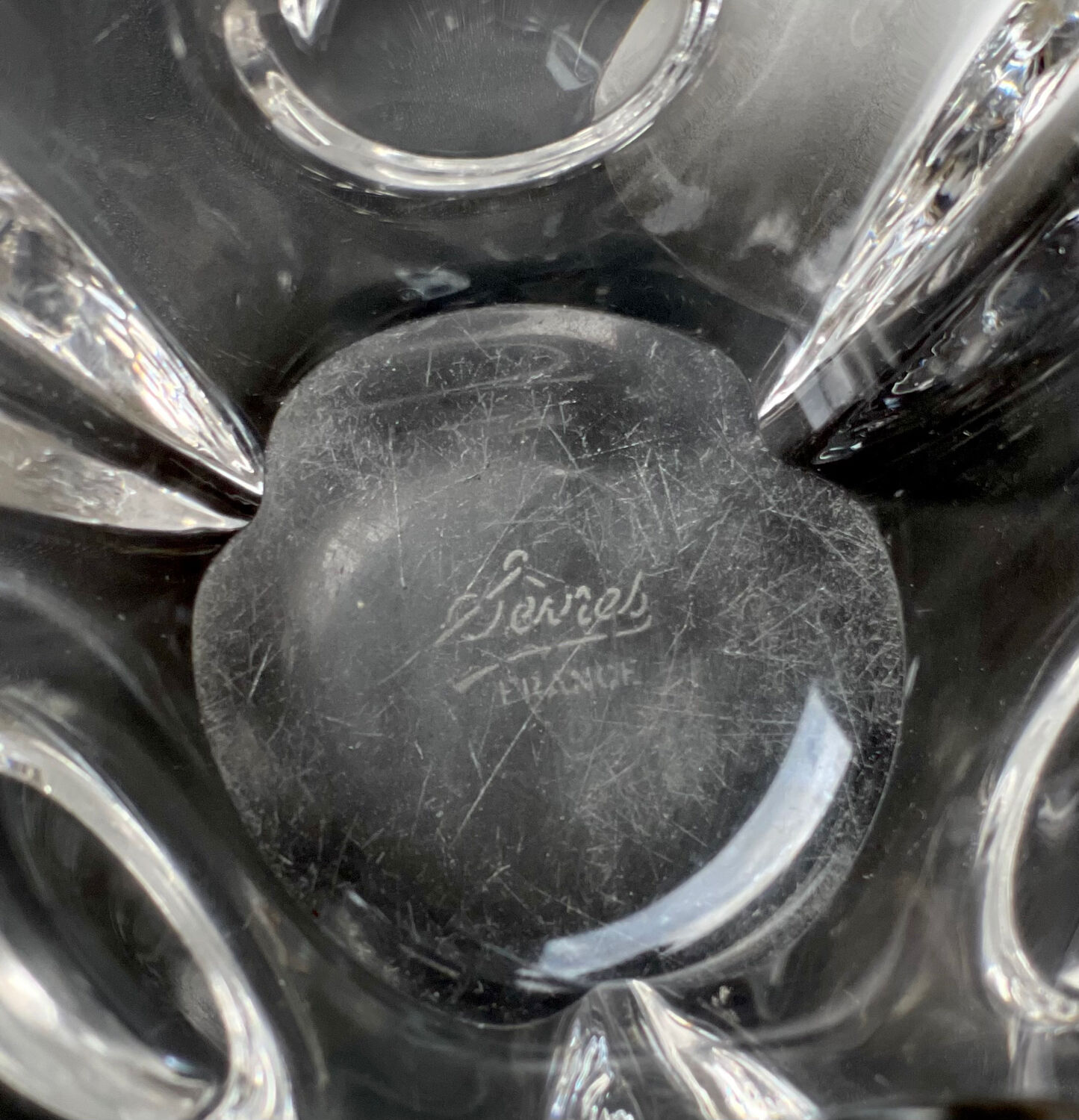 Empty crystal pocket of Sevres