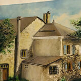 Oil on canvas, countryside landscape