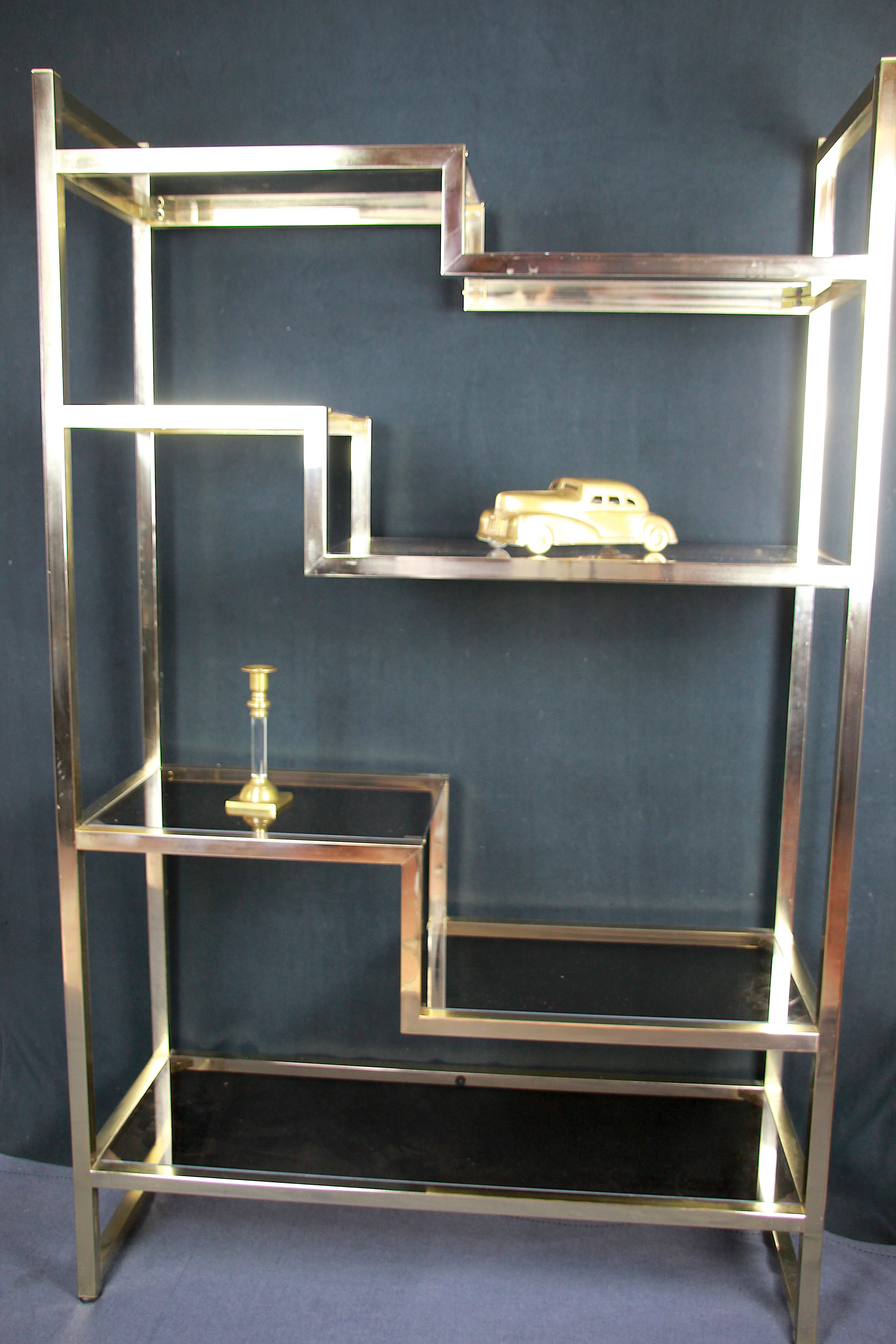 20th century brass etagere