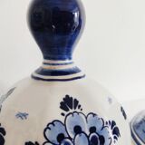 Pair of flowery Delft vases