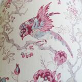 Lampe ancienne en laiton avec son abat-jour en tissu années 1900 fait main en France