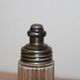 Vintage striped glass and patinated metal oil serving utensil.