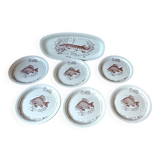 Gien fish service set - vintage 1980