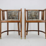 1900s pair of viennese secession armchairs