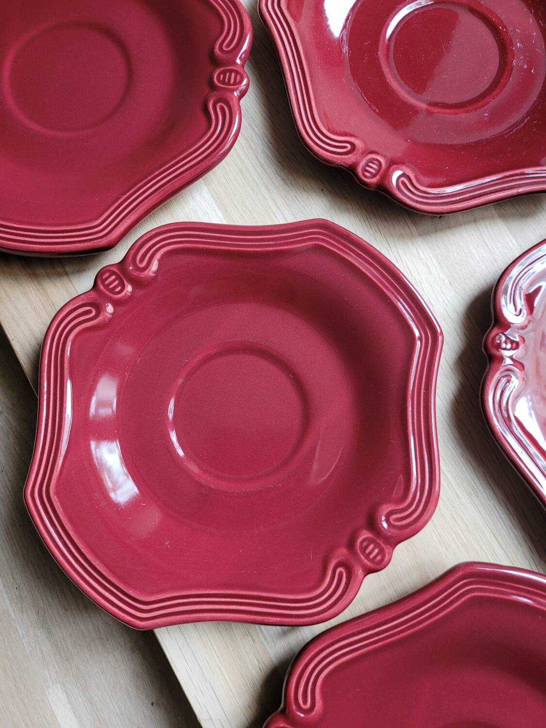 Set of 6 Provencal Earthenware Saucers Poët-Laval