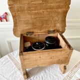 Petit banc coffre en bois vintage