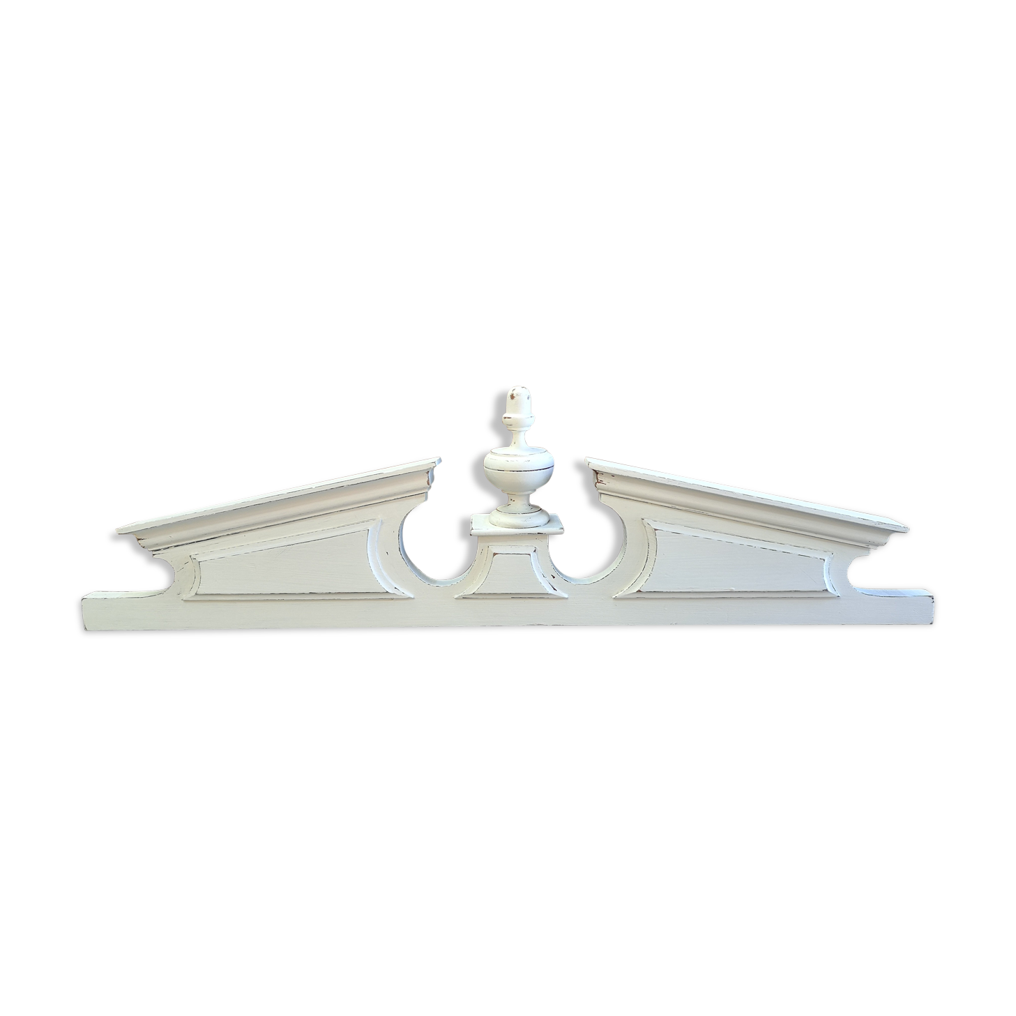 Fronton patine shabby chic gustavien XIX ème 76 cm