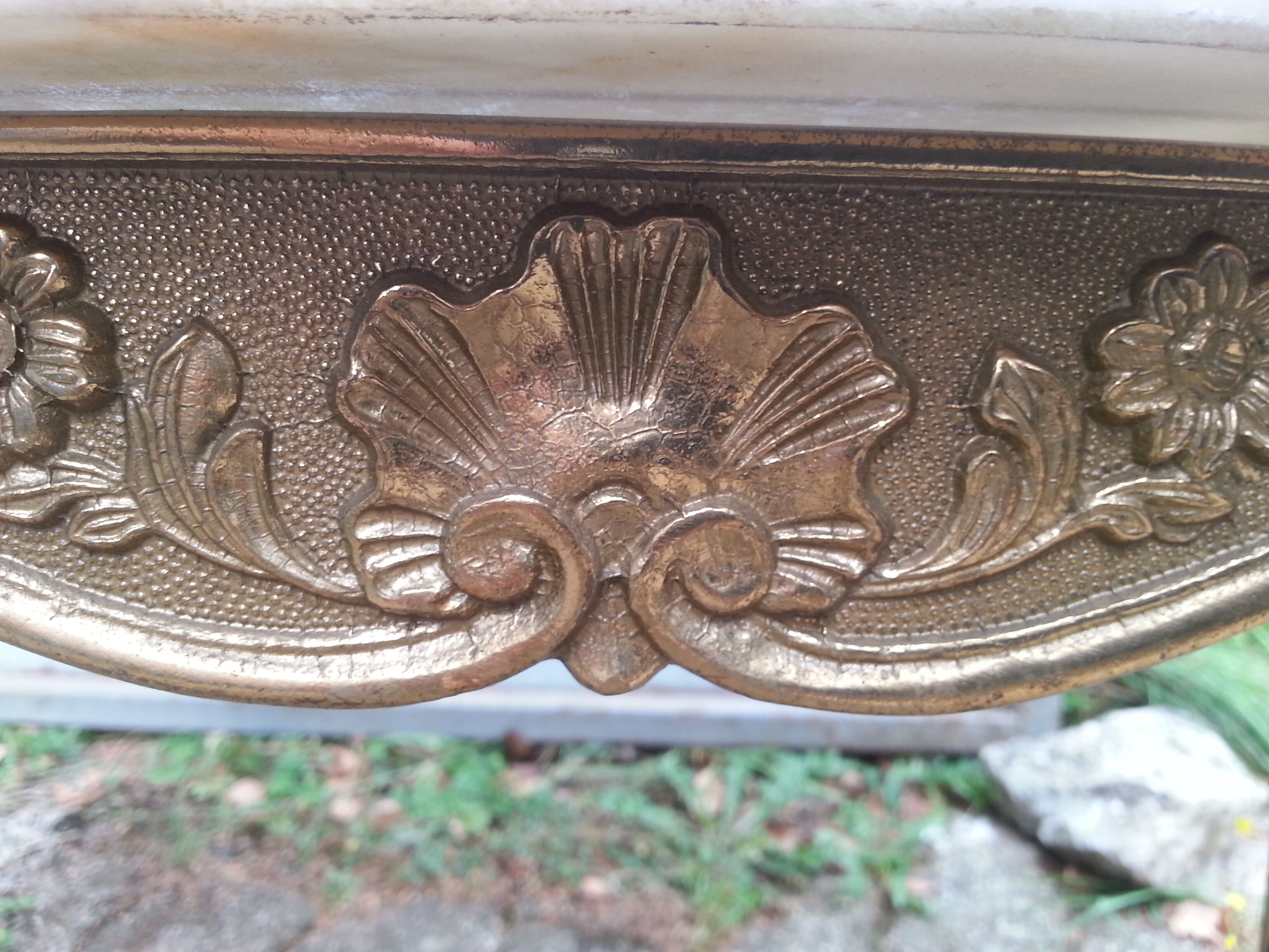 Coffee tanle brass and marble white 1960