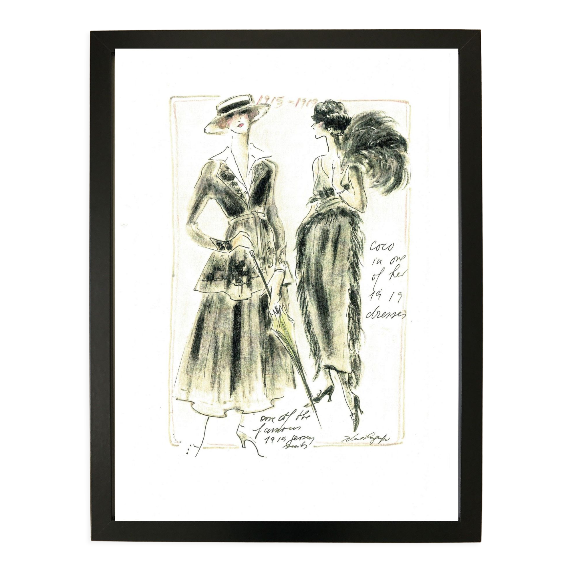 Drawing by Karl Lagerfeld for Chanel