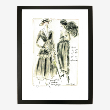Drawing by Karl Lagerfeld for Chanel