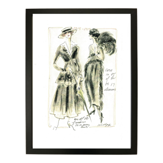 Drawing by Karl Lagerfeld for Chanel