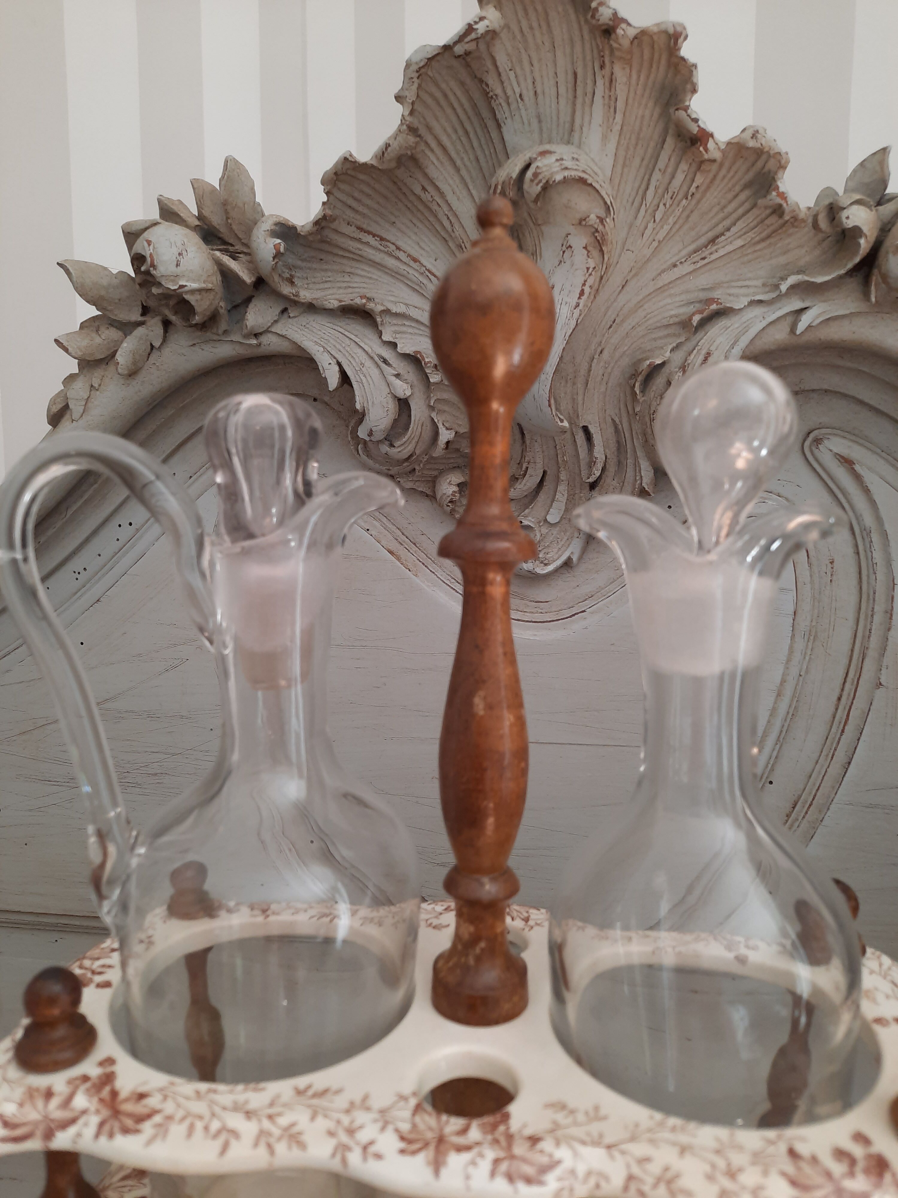 Oil and vinegar maker in earthenware iron earth napoleon III era