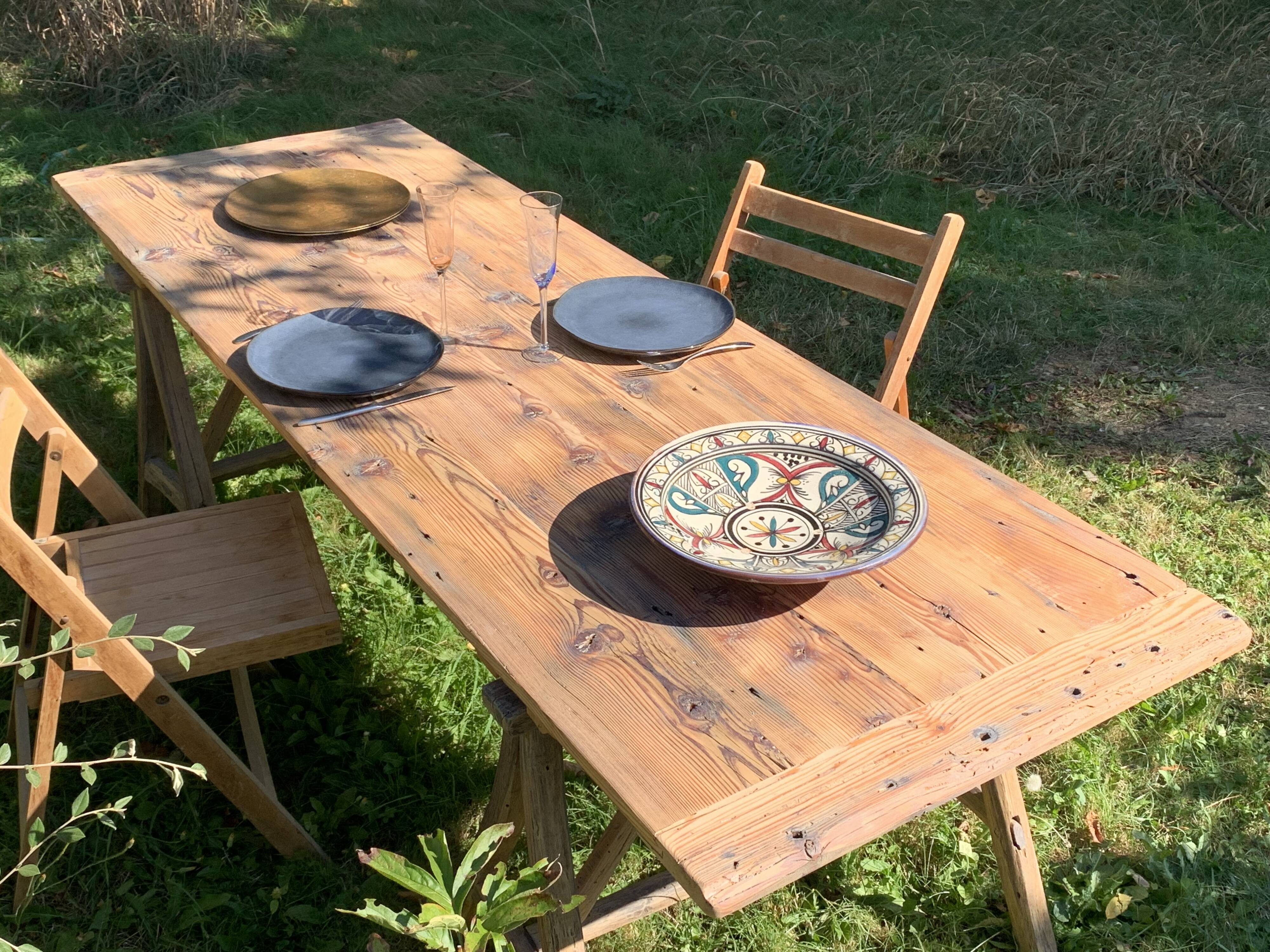 Table tréteaux vintage