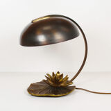 Stunning solid bronze 'Lily' table lamp signed by Maison Charles