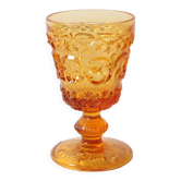 Vintage Amber Stem Glass Arabesque / Wine Goblet Baccarat / France / 1840s