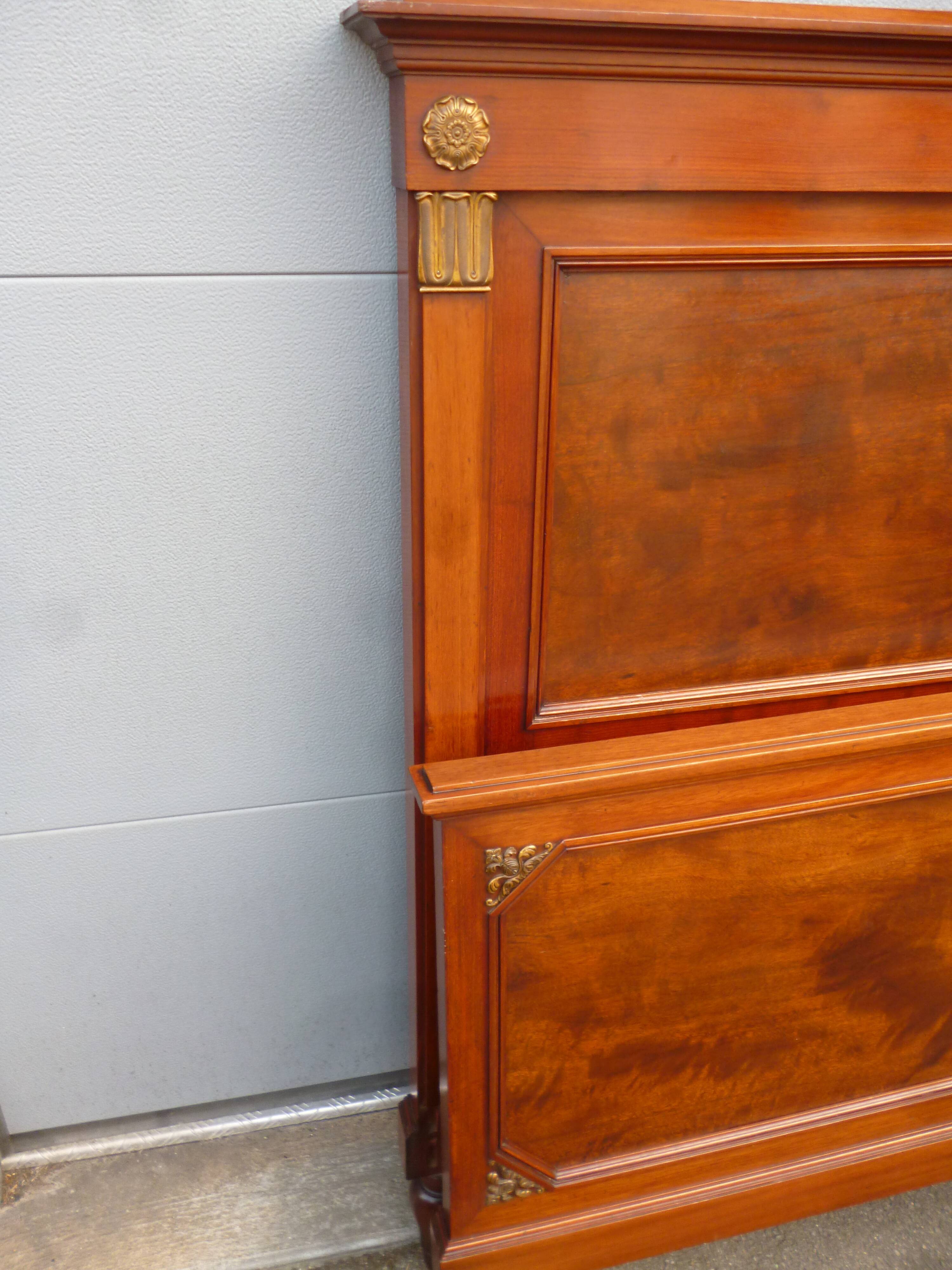 Old bed in mahogany and oak