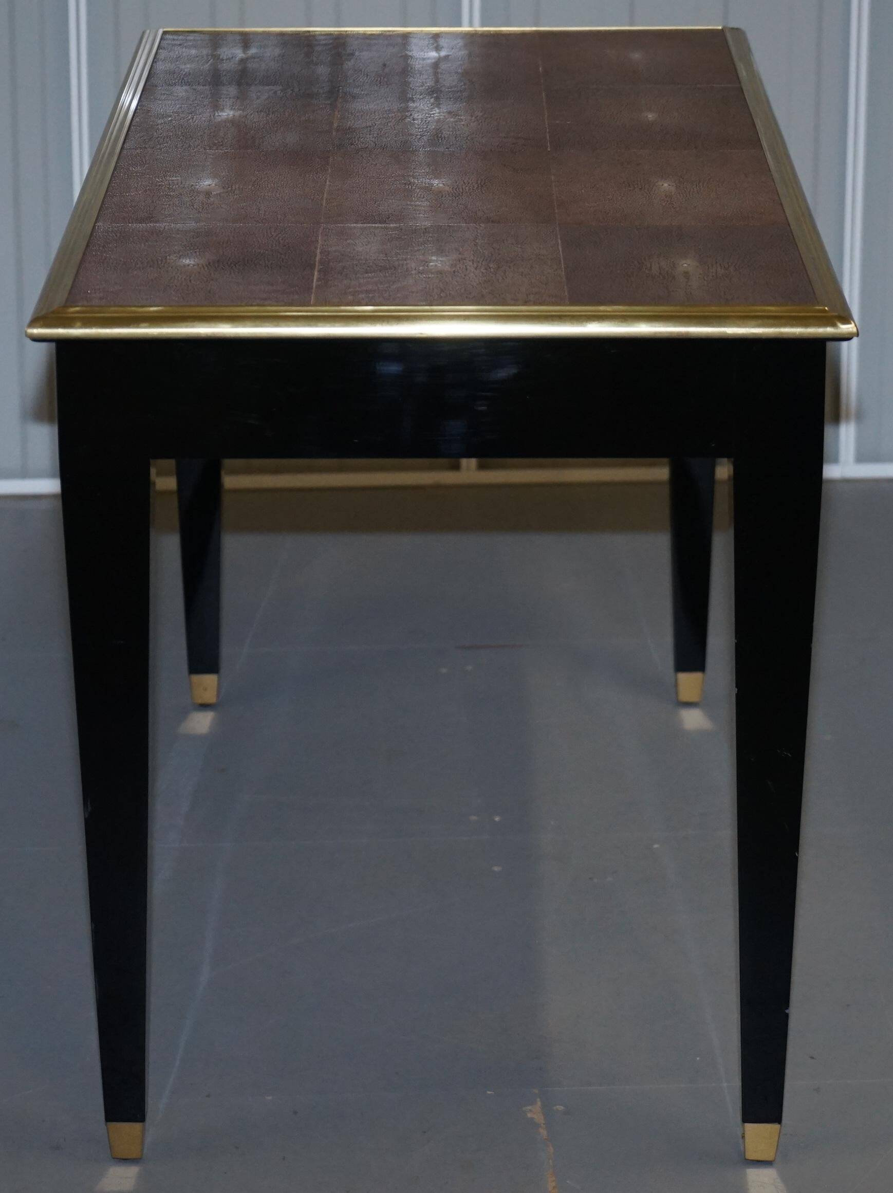 Shagreen Desk with Gold Metal, Modern Model
