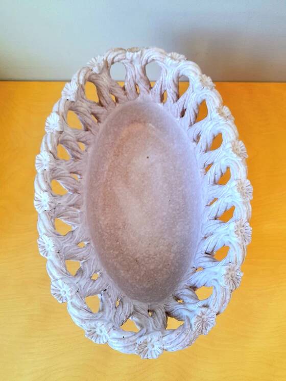 Woven ceramic fruit bowl, Fratelli Fanciullacci 1950