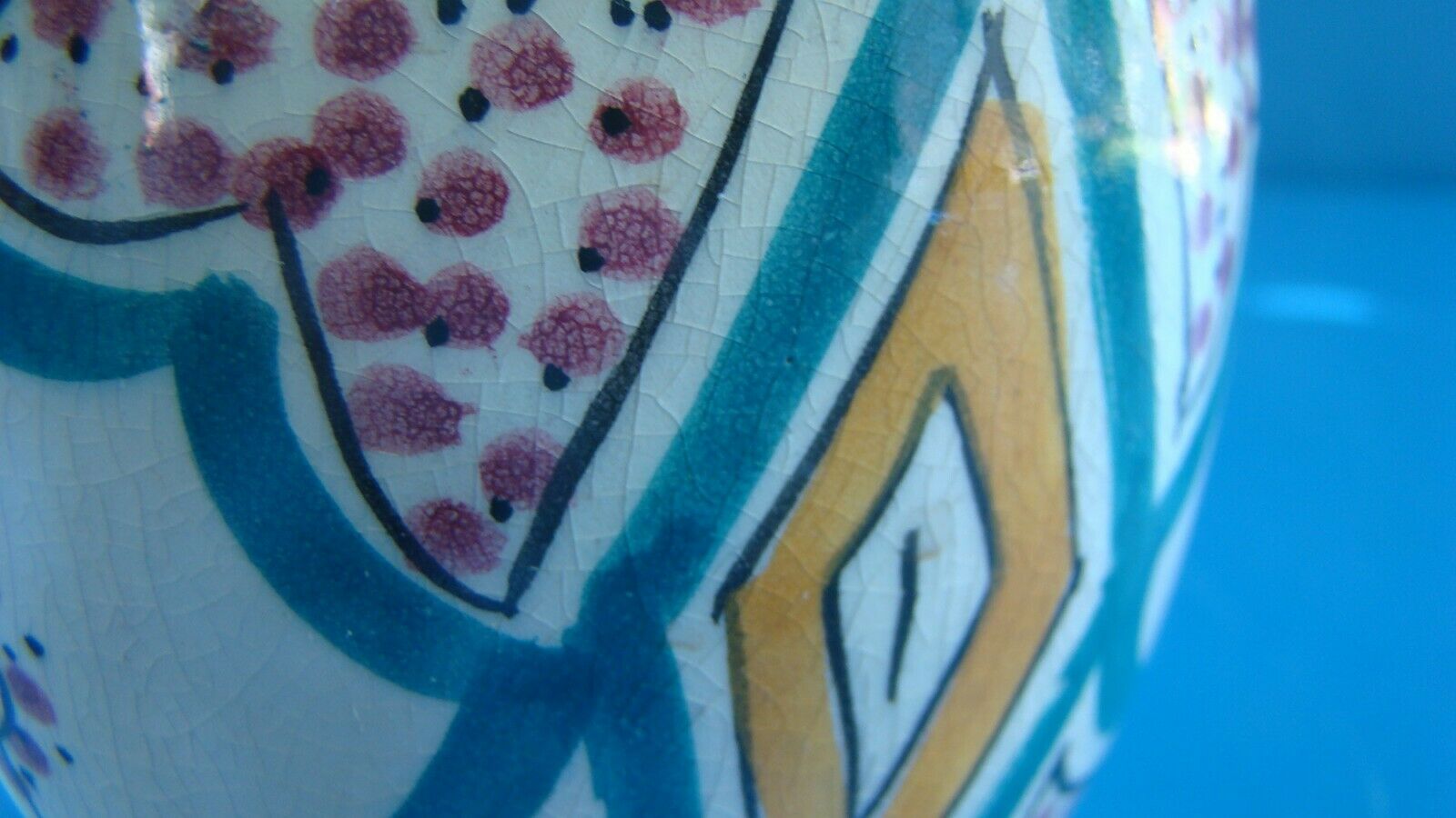 Iced and cracked ceramic vase