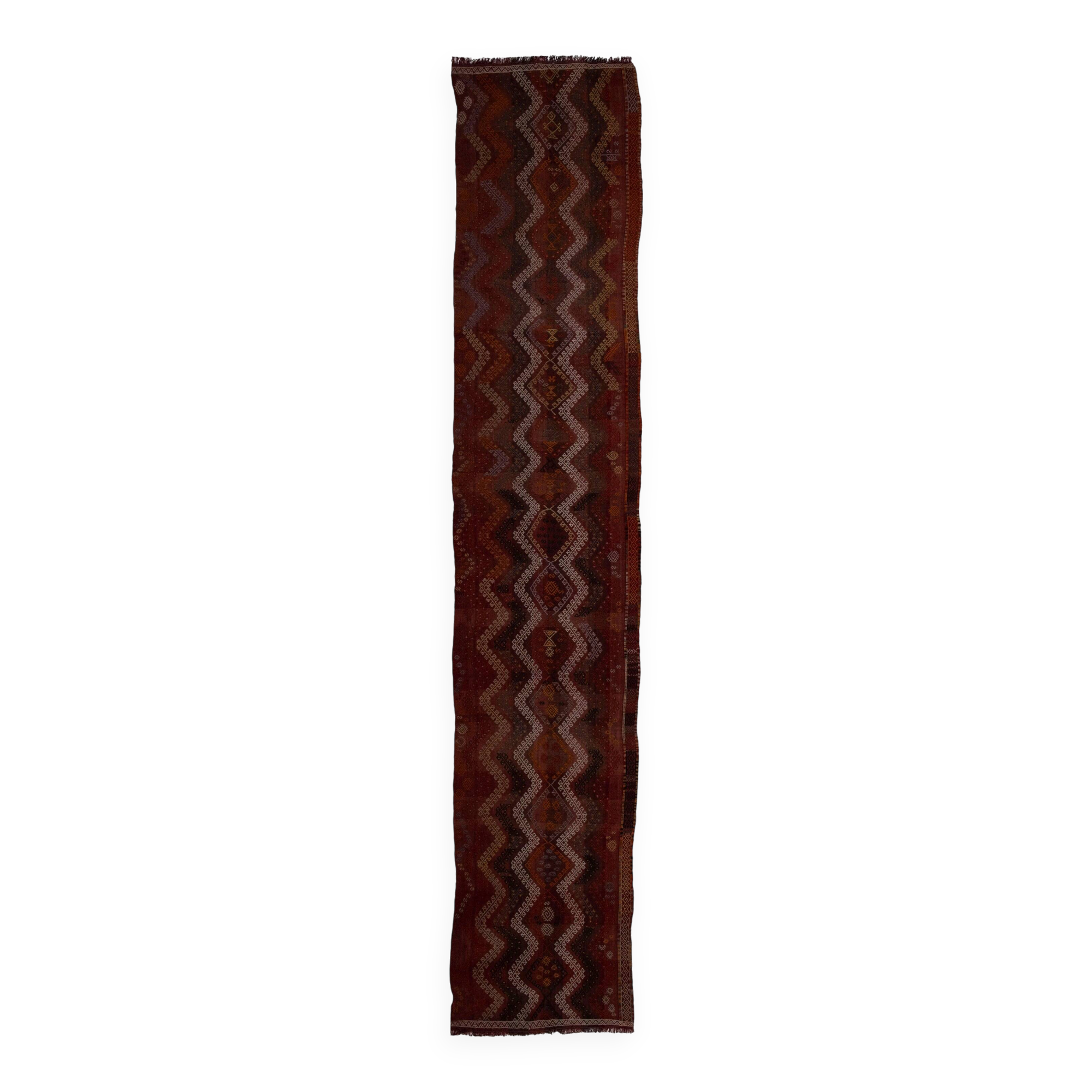 Vintage Turkish hallway rug 75x380 cm