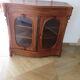 Curved showcase library carved wood 2 doors mahogany English style