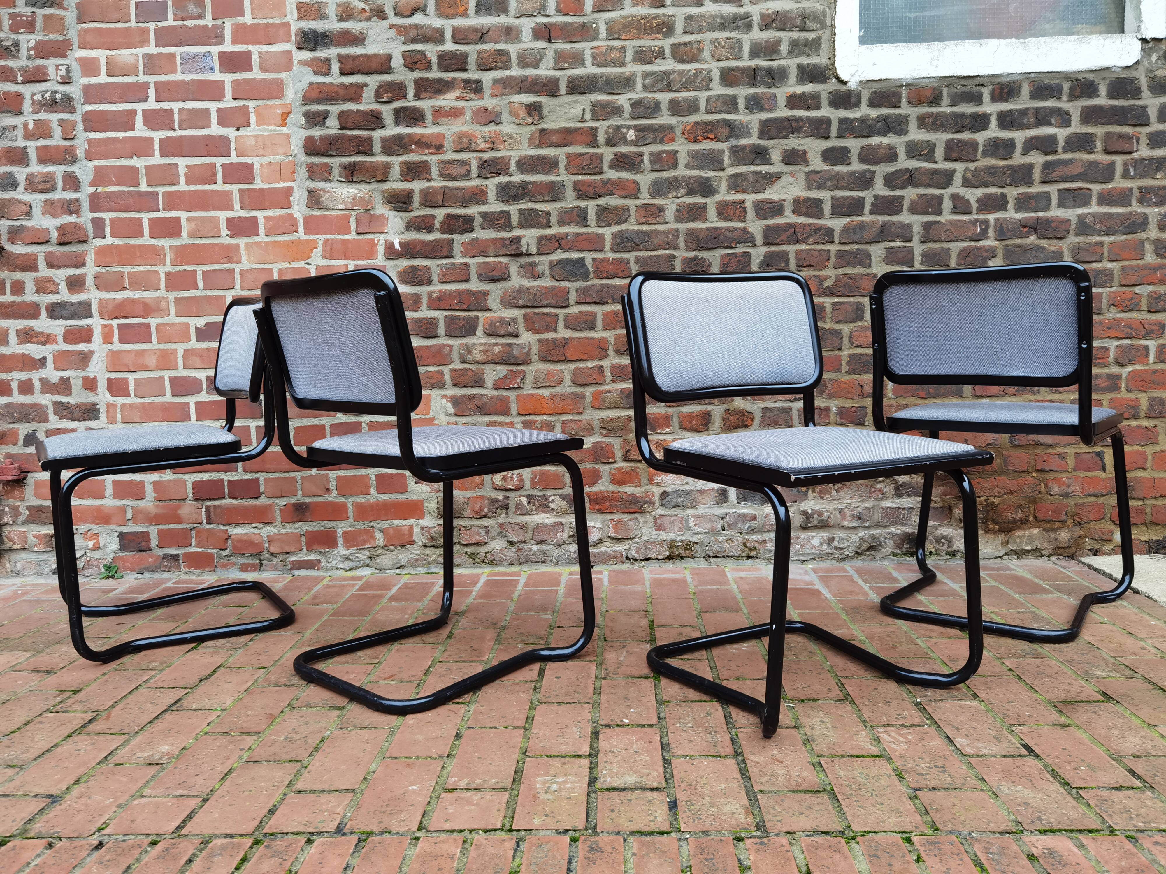 Lot of 4 chairs Marcel Breuer Cesca B32