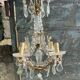 Chandelier with bronze and crystal grapevines