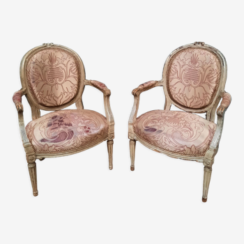 Pair of armchairs from the Louis XVI period