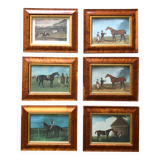 Set of six equestrian illustrations