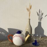 Teapot in white ceramic baseball