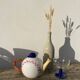 Teapot in white ceramic baseball