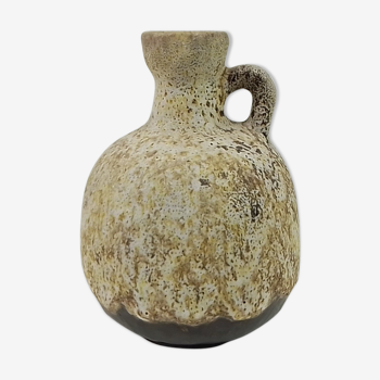 1-handle shaded brown ceramic vase